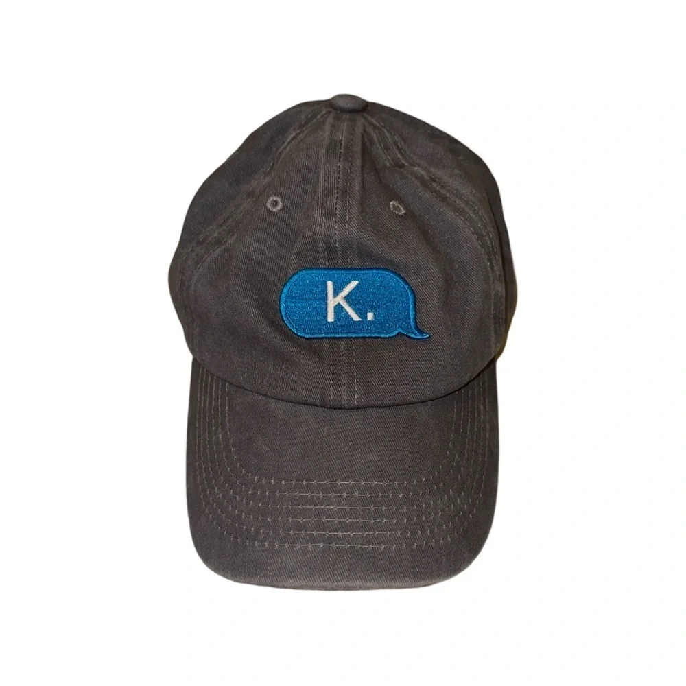 Grey Baseball Hat W/ Emoji Patch